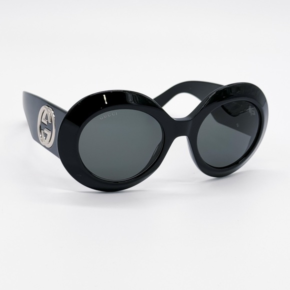 NEW GG1647S 007 GUCCI BLACK ROUND WOMEN SUNGLASSES GG 1647S 007 GUCCI - Picture 7 of 13